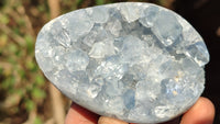 Polished Crystal Centred Celestite Eggs  x 4 From Sakoany, Madagascar