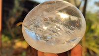 Polished Extra Large Clear Rock Crystal Free Forms With Rainbow Veils x 6 From Madagascar