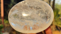 Polished Extra Large Clear Rock Crystal Free Forms With Rainbow Veils x 6 From Madagascar