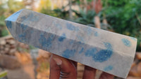 Polished Blue Spotted Spinel Quartz Points x 3 From Madagascar