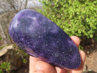 Polished Purple Lepidolite Standing Free Forms  x 6 From Zimbabwe