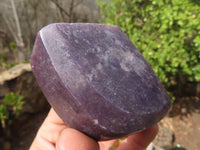 Polished Purple Lepidolite Standing Free Forms  x 6 From Zimbabwe