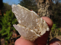 Natural Drusy Quartz Coated Spearhead Calcite Pseudomorph Crystals x 35 From Alberts Mountain, Lesotho