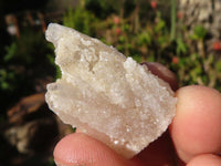 Natural Drusy Quartz Coated Spearhead Calcite Pseudomorph Crystals x 35 From Alberts Mountain, Lesotho