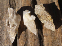 Natural Drusy Quartz Coated Spearhead Calcite Pseudomorph Crystals x 35 From Alberts Mountain, Lesotho