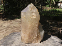 Natural Half Polished Quartz Crystal (Cut To Stand) x 1 From Angola - TopRock