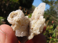 Natural Drusy Quartz Coated Spearhead Calcite Pseudomorph Crystals x 35 From Alberts Mountain, Lesotho