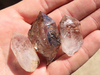 Natural Clear Bright Amethyst & Smokey Brandberg Quartz Crystals x 20 From Brandberg, Namibia