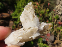 Natural Drusy Quartz Coated Spearhead Calcite Pseudomorph Crystals x 35 From Alberts Mountain, Lesotho