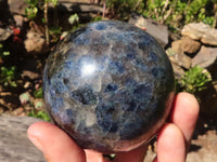 Polished Iolite / Water Sapphire Spheres  x 2 From Madagascar - Toprock Gemstones and Minerals 