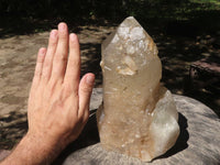 Natural Half Polished Quartz Crystal (Cut To Stand) x 1 From Angola - TopRock