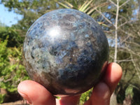 Polished Iolite / Water Sapphire Spheres  x 2 From Madagascar - Toprock Gemstones and Minerals 