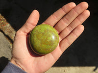 Polished Green Opal Galet / Palm Stones x 12 From Antsirabe, Madagascar