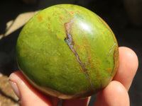 Polished Green Opal Galet / Palm Stones x 12 From Antsirabe, Madagascar