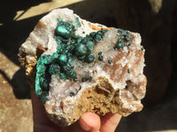 Natural Rare Ball Malachite On Drusy Quartz & Dolomite Matrix  x 1 From Kambove, Congo - Toprock Gemstones and Minerals 