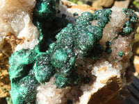 Natural Rare Ball Malachite On Drusy Quartz & Dolomite Matrix  x 1 From Kambove, Congo - Toprock Gemstones and Minerals 