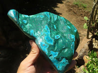 Polished Malacholla (Malachite & Chrysocolla) Free Form  x 1 From Kulukuluku, Congo - TopRock