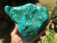 Polished Malacholla (Malachite & Chrysocolla) Free Form  x 1 From Kulukuluku, Congo - TopRock