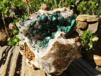 Natural Rare Ball Malachite On Drusy Quartz & Dolomite Matrix  x 1 From Kambove, Congo - Toprock Gemstones and Minerals 