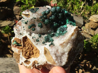 Natural Rare Ball Malachite On Drusy Quartz & Dolomite Matrix  x 1 From Kambove, Congo - Toprock Gemstones and Minerals 