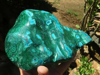 Polished Malacholla (Malachite & Chrysocolla) Free Form  x 1 From Kulukuluku, Congo - TopRock