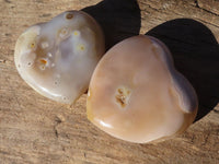 Polished Stunning Agate Hearts x 4 From Madagascar