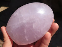 Polished Blue Rose Quartz Standing Free Forms x 2 From Madagascar