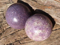 Polished Purple Lepidolite Spheres  x 2 From Zimbabwe