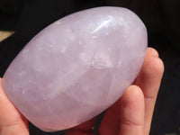 Polished Blue Rose Quartz Standing Free Forms x 2 From Madagascar