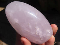 Polished Blue Rose Quartz Standing Free Forms x 2 From Madagascar