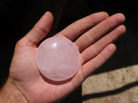 Polished Pink Rose Quartz Palm Stones  x 6 From Madagascar - TopRock