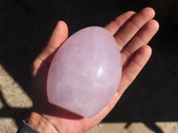 Polished Blue Rose Quartz Standing Free Forms x 2 From Madagascar