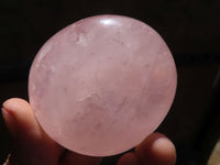 Polished Pink Rose Quartz Palm Stones  x 6 From Madagascar - TopRock