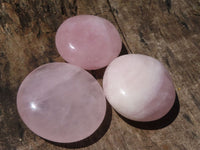 Polished Pink Rose Quartz Palm Stones  x 6 From Madagascar - TopRock