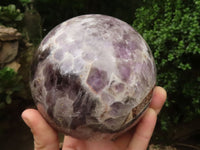 Polished Large Smokey Flower Amethyst Sphere  x 1 From Madagascar - TopRock