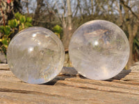 Polished  Clear Quartz Crystal Balls  x 6 From Madagascar