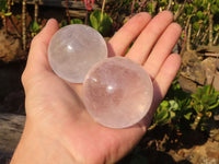 Polished  Clear Quartz Crystal Balls  x 6 From Madagascar