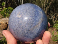 Polished Blue Lazulite Spheres  x 2 From Madagascar - Toprock Gemstones and Minerals 