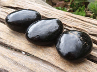 Polished Schorl Black Tourmaline Palm Stones  x 20 From Madagascar - Toprock Gemstones and Minerals 