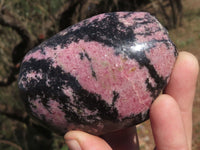 Polished One Sided Rhodonite & Chromite Free Forms  x 5 From Ambindavato, Madagascar - TopRock