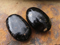 Polished Schorl Black Tourmaline Palm Stones  x 20 From Madagascar - Toprock Gemstones and Minerals 