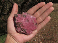 Polished One Sided Rhodonite & Chromite Free Forms  x 5 From Ambindavato, Madagascar - TopRock