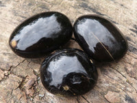 Polished Schorl Black Tourmaline Palm Stones  x 20 From Madagascar - Toprock Gemstones and Minerals 