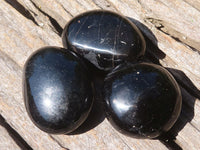 Polished Schorl Black Tourmaline Palm Stones  x 12 From Madagascar - TopRock