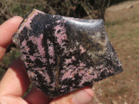 Polished One Sided Rhodonite & Chromite Free Forms  x 5 From Ambindavato, Madagascar - TopRock