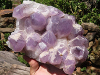 Natural Amethyst Cluster With Calcite Crystals  x 1 From Mumbwa, Zambia - TopRock