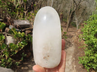 Polished Clear Quartz Standing Free Forms x 4 From Madagascar