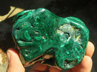 Polished Malachite Free Forms x 3 From Kolwezi, Congo