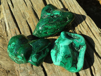 Polished Malachite Free Forms x 3 From Kolwezi, Congo