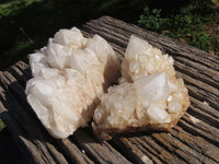 Natural Quartz Clusters With White Phantoms  x 3 From Madagascar - TopRock